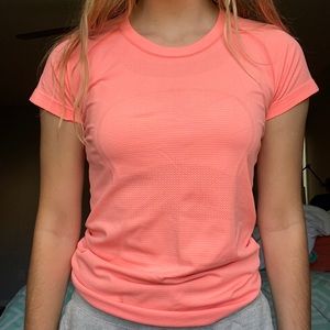 neon pink lulu shirt